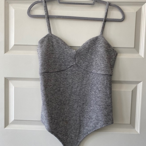 NWOT Express Gray Bodysuit - Picture 1 of 3